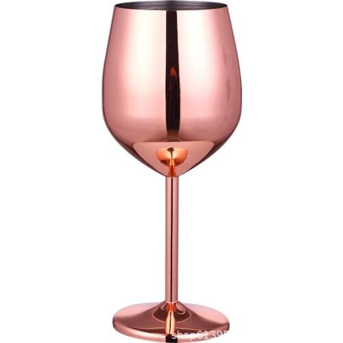 Stainless Steel Champagne Cup Wine Glass Cocktail Glass Creative Metal Wine Glass Bar Restaurant Goblet Rose Gold