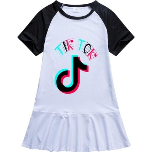 TIK TOK Princess Dress Kids Cartoon Dress for Girls Children Dresses for Wedding Party Fashion Girls Dress School
