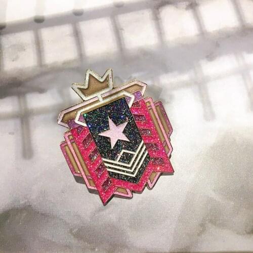Tom Clancys Rainbow Six Siege Metal Brooch Pink Button Pins Denim Jacket Jewelry Rank Badge For Girls Gift