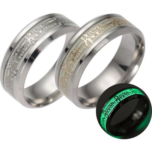 YWSHK 8MM Animation Game Peripheral Souvenir Dota2 Logo Luminous Ring Mens Personalized Luminous Jewelry