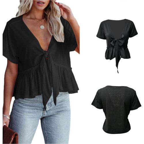 Women Tulle T-Shirts Summer Off the Shoulder Ruffle Fold Long Sleeve Ladies Loose Casual Top