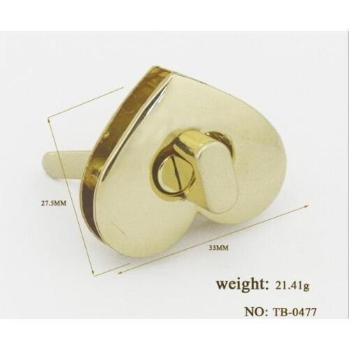 10 pieces/lot) luggage hardware accessories alloy love shape twist lock handbag metal accessories
