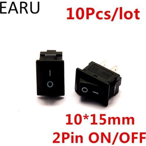 10pcs/lot G130 10*15mm SPST 2PIN ON/OFF Boat Rocker Switch 3A/250V for Auto Car Dash Dashboard Truck RV ATV Home Model KCD1
