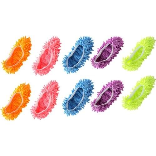 10PCS Chenille Lazy Shoe Covers Dust Socks Slippers Mop Caps Multi-Function Hands Free Hair Floor Cleaning Mop Cleaner