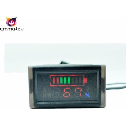 2In1 Waterproof Battery Capacity Indicator LED Digital Car Voltage 12V 24V 36V 48V Lithium Lead Acid Batteries Voltmeter Tester
