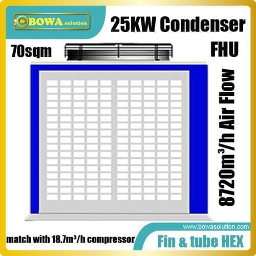 25KW box type air cooled condenser with standard size and modular has different models to be selected by ambient temperatures