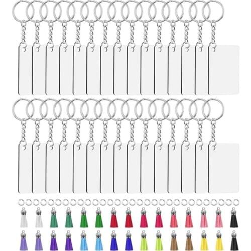 30pcs Set Blank MDF Thermal Transfer Board Sublimation Printing Keyring Keychain For Heat Press Machine Gift Creative X7YA