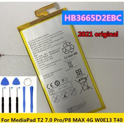 New HB3665D2EBC Battery For Huawei P8 Max DAV-701L DAV-702L DAV-703L DAV-713L W0E13 T40 MediaPad T2 7.0 Pro PLE-701L PLE-703L