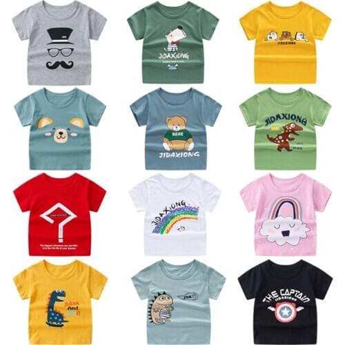 Free shipping Baby Shark Pattern Boys T-shirt Kids Clothes Summer Girls Top Cotton Children t-shirt girl baby boy clothes