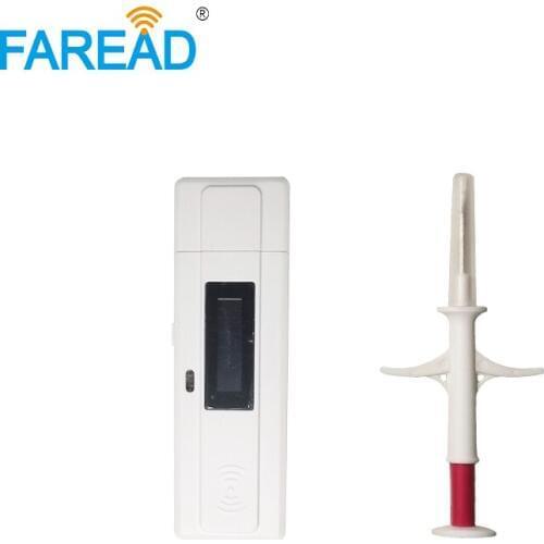 Free Shipping x1pc RFID ISO11784/5 FDX-B pet Microchip Scanner +x100pcs 2.12x12mm Standard ICAR implant Microchip tag syringe