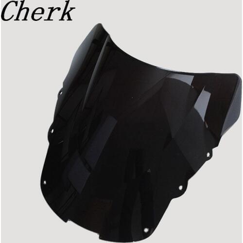Cherk High Quality Motorcycle Black ABS Windshield WindScreen Double Bubble For HONDA CBR1100XX CBR 1100 XX 1996-2007 98 99