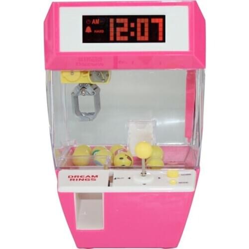 Coin Operated Candy Grabber Doll Balls Catcher Board Game Fun Toys Mini Crane Claw Machine With Alarm Clock For Kids Ball Set