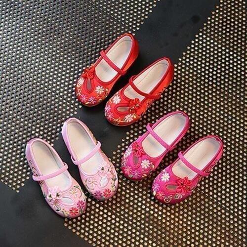 Kids Casual Cloth Shoes Sneakers for Toddler Girls Boys with Handmade Floral Embroidery 88 NSV775