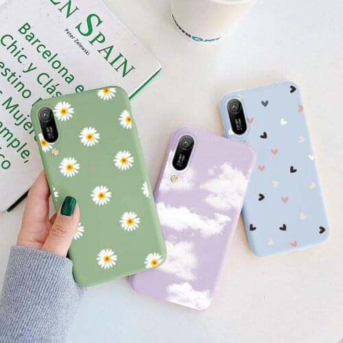 For Huawei Y6 2019 Case 6.09" Soft Silicone Cloud Back Cover For Huawei y62019 Flower Protective Phone Bumper Fundas Coque Etui
