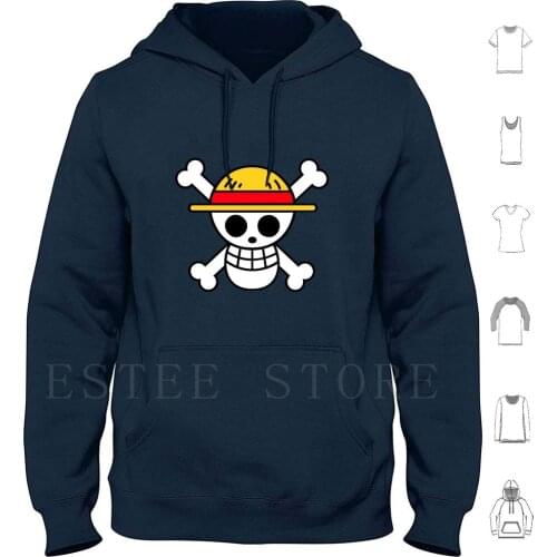 Logo Hoodies Long Sleeve Pirates Hats Hats Logo Luffy Lysop Zoro Sanji Nami Robin Franky Brook Chopper