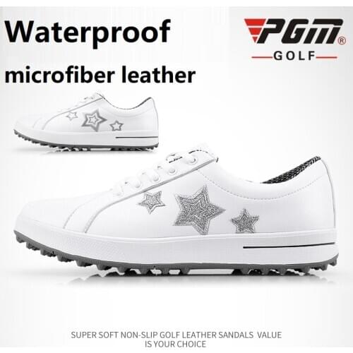 PGM Korean Women Golf Shoes Leisure Fixed Nail Waterproof Sneakers Women Non-Slip Small White Girls Sports Shoes