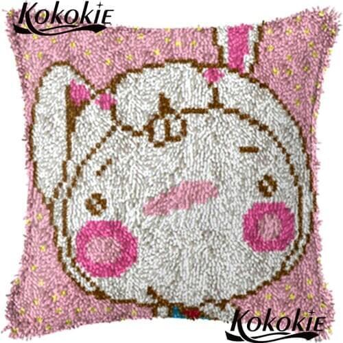 Latch hook pillow kit ross stitch embroidery needlework sets rug tool Unfinished Crocheting Rug Kits Yarn handmade Pillowcase c