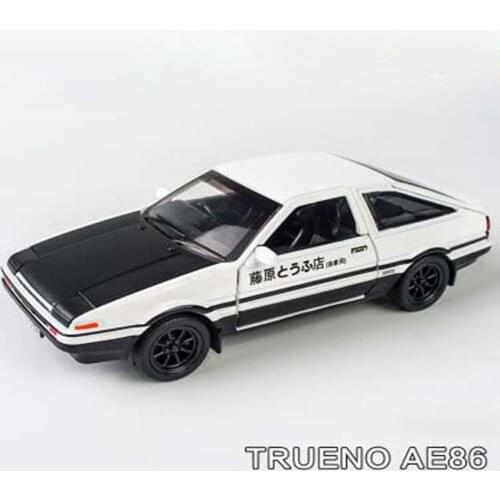 1:28 Alloy Diecast Cars Pull Back Initial D AE86 Car Model Fast And Furious Sound And Light Vehicles Gift For Kids Boys