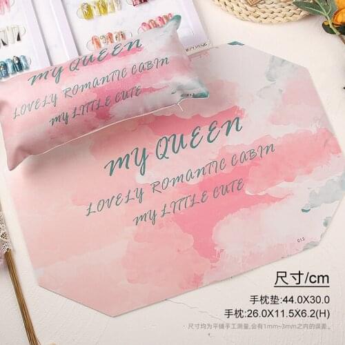 25sty Dreamy INS-POP Hand Nai Rest Manicure 44*30CM Pillow Gild,Marble Cushion PU-leather Shop Supply Nailarts Handrests 26*11.5