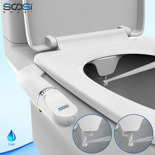 Toliet Seat Non-Electric Ultra Thin Bidet Attachment ABS Material Brass Outlet SS5650 White Ass Cleaning