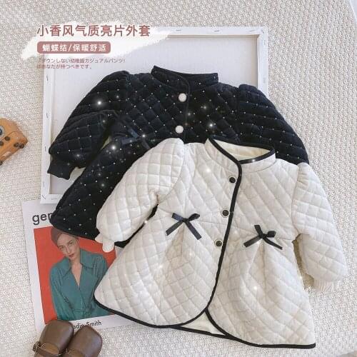2020 New Baby Girls Fashion Elegant Coats Cotton-padded Winter Coat Jacket Infant Kids Clothes Children Overcoats