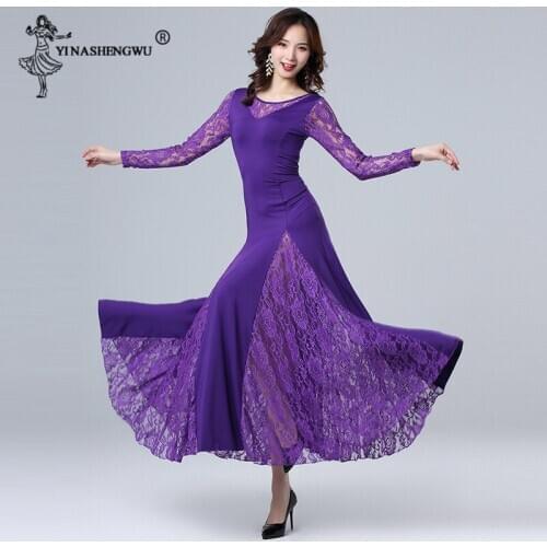 New Women Modern Dance Costume Set Lace Race Dress Big Swing Skirt Belly Dancer Performance Practice Clothes Long Skirt Hot