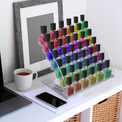 7-Layer Nail Polish Varnish Organizer Acryli Nail Polish Holder Rack Nail Salon Desk Storage Nail Polish Organizer Display Stand