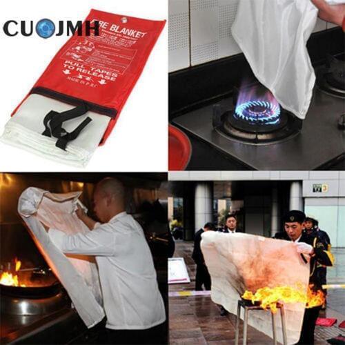 Fire Blanket Emergency Survival Fire Shelter Safety Protector Extinguishers 1MX1M Survival Fire Shelter Blanket