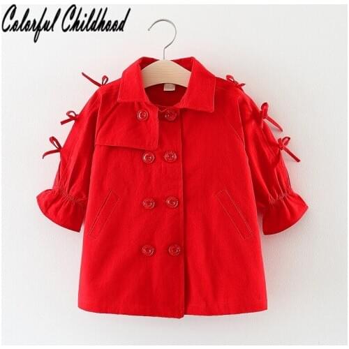 Xmas Baby Girl Autumn Winter Version WearCoat Double-breasted Design Fashion Little Baby Princess Windbreaker Kid Outfit 0-24m