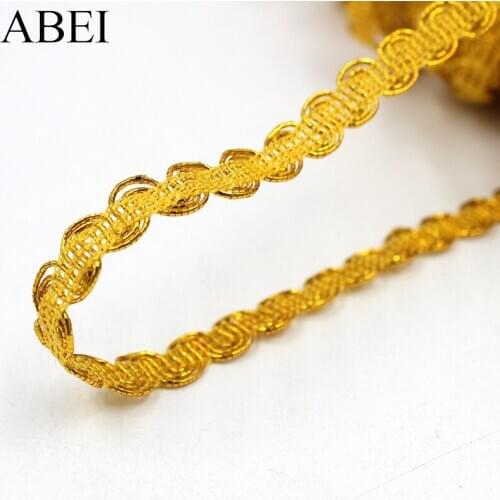 10Yards S Shaped Golden Lace Trim Ribbon Curve Lace Trimming Clothes Accessories Wedding Craft DIY Sewing Fabric Lace Home Decor