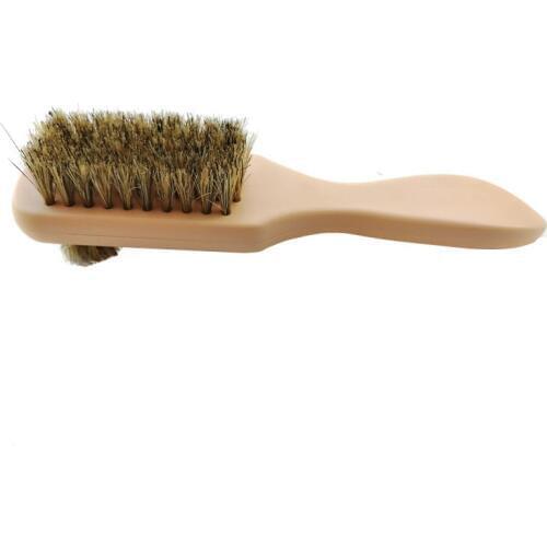 Pig hair shoe brush, 3 head oil polish tool, Scrub suede fur, Clear leather shoes ash
