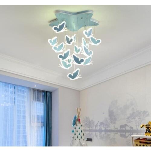 Modern simple childrens room chandelier Nordic restaurant bedroom chandelier net red lamp LED lighting