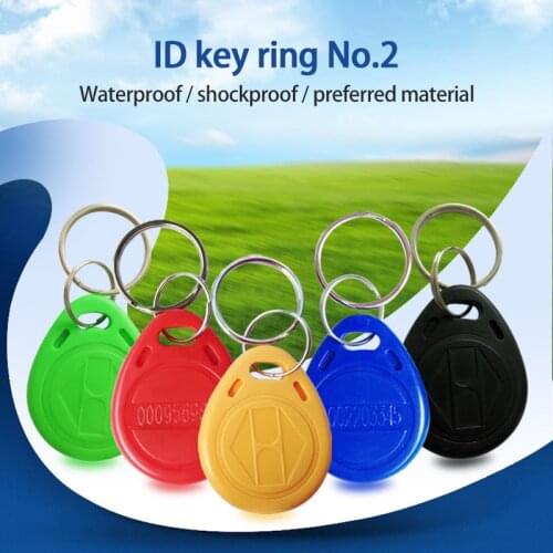 10pcs RFID Tag 125KHz Proximity RFID Card Keyfobs RFID Tag Ring Card Key Fob Access Control Smart Card 9 Colors Keyfob