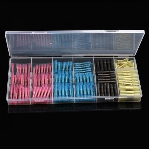 200Pcs AWG 22-10 Waterproof Heat Shrink Butt Connectors Electrical Splice Cable Crimp Terminals Wire Connector Assortment