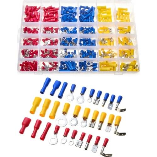 480 pcs/lot Splice Cold Pressed Assorted Insulated Spade Crimp Terminal Butt Electrical Wire Cold-Pressure Terminal Set