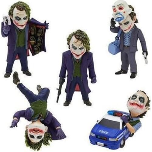 5Pcs/set Batman The Dark Knights Q Version Joker Dolls PVC Action Figure Model Toys Ornament For Fans Collectibles Gift 6-10Cm