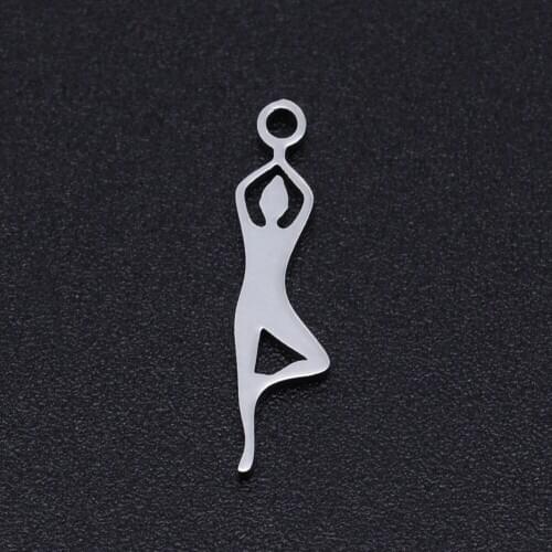5pcs/lot 100% Stainless Steel Yoga Charms Wholesale Top Quality Never Tarnish Jewelry Making Charms Accept OEM Order