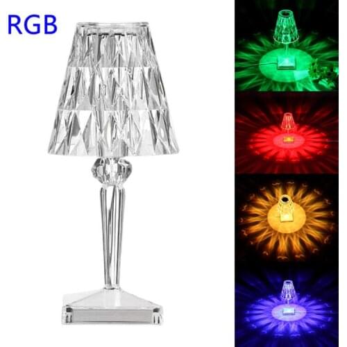 USB Diamond Table Lamp Acrylic Decoration Light for Bar Bedroom Bedside Coffee Glass LED Desk Lights Gift Night Lighting