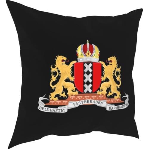 Amsterdam Coat Of Arms Square Pillowcases Room Netherlands Dutch Holland Cushion Case Funny Home Decoration Pillow Cover 45*45cm
