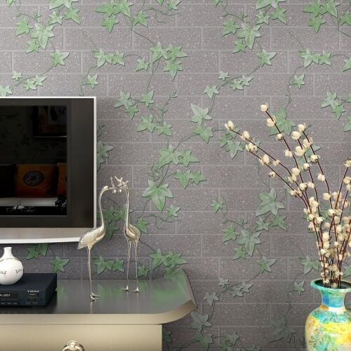 Beibehang fresh bricks maple leaf bedroom living room study background wallpaper tea restaurant kitchen poodle papel de parede
