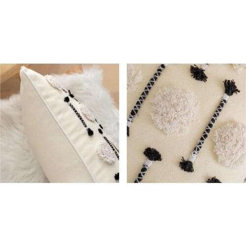 Bohemia Throw Pillow Covers Woven Tufted Cotton Pillowcases Home Bar Car for