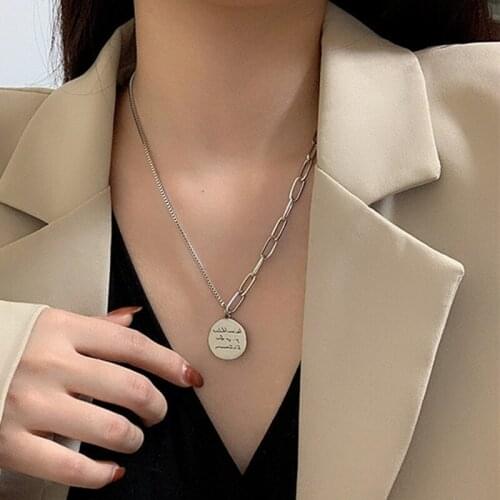 Fashion Hip Hop Necklace Simple Disc Geometric Pendant Necklace for Women Neck Chains Jewelry Accessories Statement