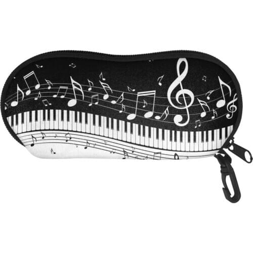 Music Note Eyewear Bag Soft Portable Eyewear Case Piano Keyboard Prints Sun Glasses Case Pouch Unisex Eyeglasses Storage Bags