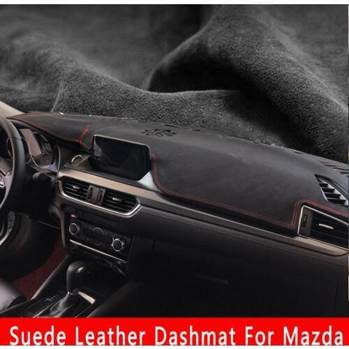 For Mazda 2 Demio Axela Mazda3 Atenza Mazda6 CX8 CX-5 Premacy 5 7 Wagon Suede Leather Dashmat Dashboard Cover Pad Dash Mat