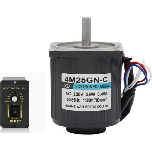 4M25GN-C 220V AC motor 25W 0.45A speed motor 1400rpm/2800rpm High speed motor small motor with speed governor