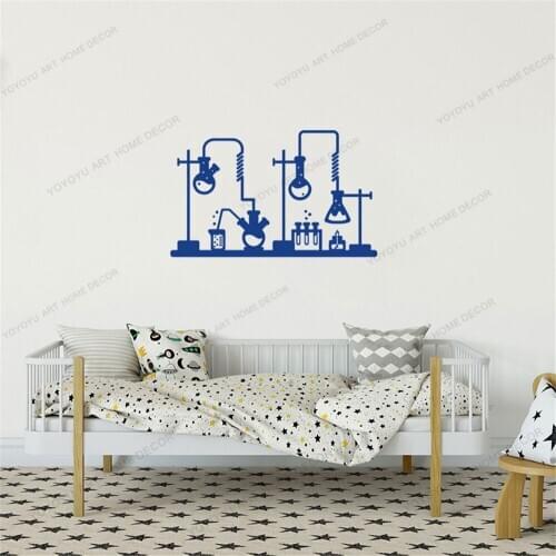 Experiment Wall Decal Chemical Lab Laboratory Science Classroom Study Room Interior Decor Vinyl Window Stickers Art Mural CX715