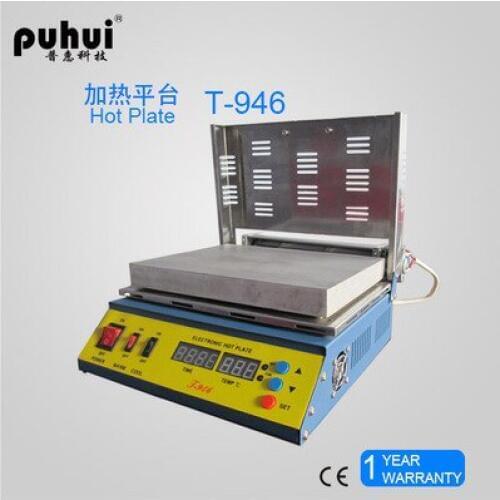 Original Authorized PUHUI T-946 Electronic Hot Plate T946 800W Preheating Oven With 180*240mm Heating Size