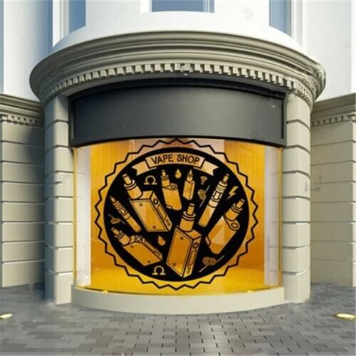 Vaping Vape Store Logo Handmade wall sticker for Vape Shop Window Wall Decal Sticker Vinyl waterproof home decor Decals HY1096