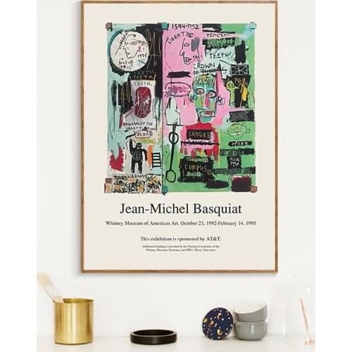 HD Print Jean Michel Basquiat Abstract Painting Fine Canvas Gallery Street Art Poster Living Room Bedroom Decoration