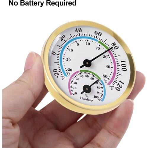 2" Temperature Humidity Gauge Analog Hygrometer for Indoor Office Home Room Outdoor No Battery Required Green